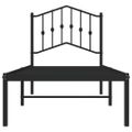 vidaXL Kovový rám postele s čelom čierny 75x190 cm