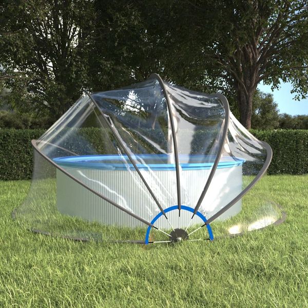 vidaXL Bazénová kupola okrúhla 467x234 cm PVC
