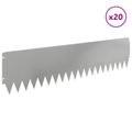 vidaXL Obrubník trávnika 20 ks 103 x 25 cm Oceľ Strieborná