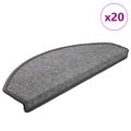 vidaXL Schodové rohože 20 ks 65x24x4 cm tmavošedé polkruhové veľké