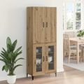 vidaXL Highboard Remeselný dub 69,5 x 34 x 180 cm Kompozitné drevo