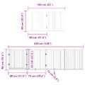 vidaXL Brána pre psa s dverami sklad. 6pan. biela 480cm topoľové drevo
