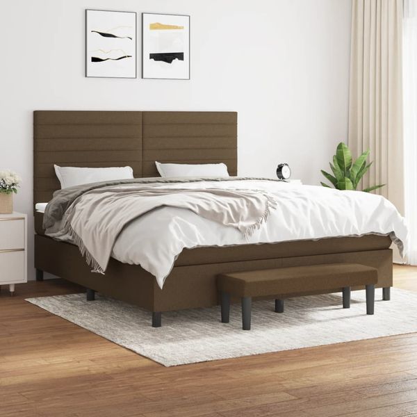 vidaXL Boxspring posteľ s matracom tmavohnedá 160x200 cm látka