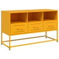 vidaXL TV skrinka horčicovožltá 100,5x39x60,5 cm oceľ