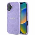 Puzdro Guess pre iPhone 16 6,1" GUHMP16SPSAPSMEU fialové tvrdené puzdro Saffiano Peony Classic Logo MagSafe