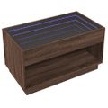 vidaXL Konferenčný stolík s nekonečnými LED hnedý dub 90x50x50 cm