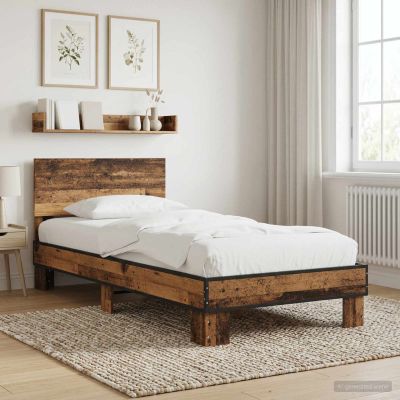 vidaXL Rám postele s čelom Staré drevo 80 x 200 cm Kompozitné drevo