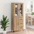 vidaXL Highboard Remeselný dub 69,5 x 34 x 180 cm Kompozitné drevo