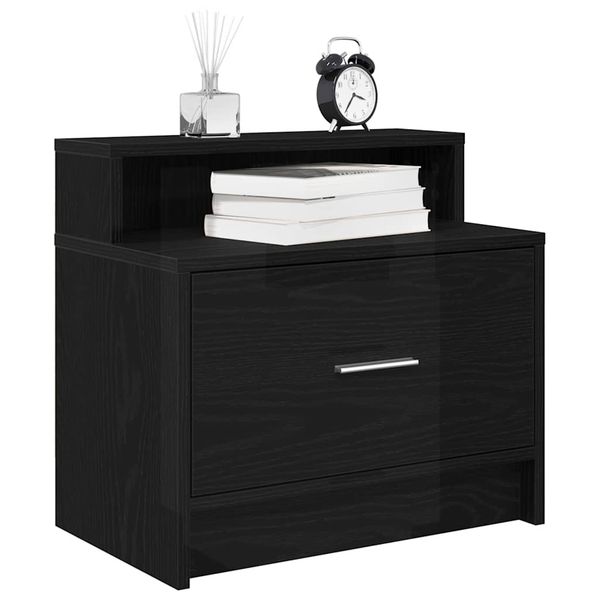 vidaXL Nočné skrinky so zásuvkou 2 ks čierny dub 51x31x47 cm