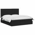 vidaXL Ottoman posteľ s matracom a LED Čierna 140 x 190 cm Látka
