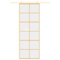 vidaXL Posuvné dvere zlaté 76x205 cm číre ESG sklo a hliník