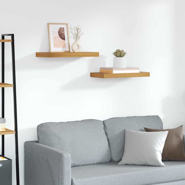 vidaXL Stenná polica 2 pcs Hnedá 50 x 23 x 4 cm Kompozitné drevo