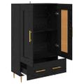 vidaXL Highboard Čierny dub 69,5 x 31 x 115 cm Kompozitné drevo