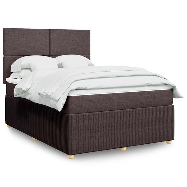 vidaXL Boxspring posteľ s matracom tmavohnedá 160x200 cm látka