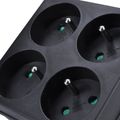 Zásuvka rozbočovacia SOLIGHT P108B, 4x 10 A, čierna