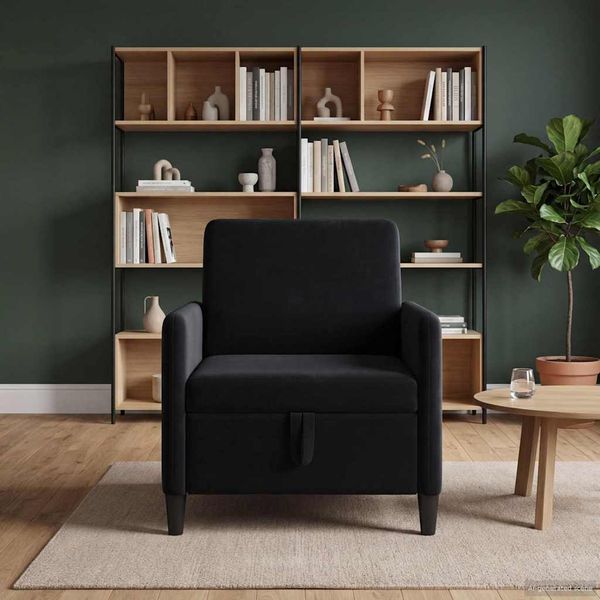 vidaXL Sofa s úložným priestorom Čierna 72 x 78 x 87 cm Polyester