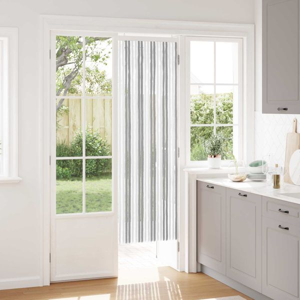 vidaXL Záves proti hmyzu z chenille Šedý a biely 56 x 185 cm 100% PP