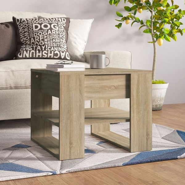 vidaXL Konferenčný stolík dub sonoma 55,5x55x45 cm spracované drevo