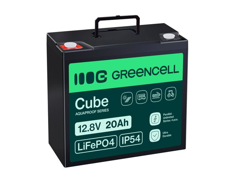 Green Cell LFPGC12V20AH CUBE LiFePO4 batéria 20Ah 12.8V 256Wh