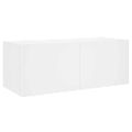 vidaXL TV nástenná skrinka s LED svetlami biela 80x35x31 cm