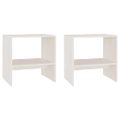 vidaXL Nočné stolíky 2 ks biele 40x30,5x40 cm borovicový masív