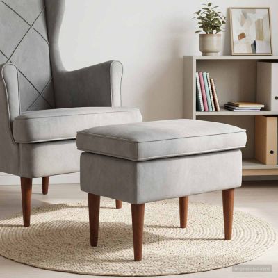 vidaXL Taburetka Svetlosivá 55 x 35 x 41 cm Zamat