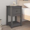 vidaXL Nočné stolíky 2 ks sivé 40x35x61,5 cm masívne borovicové drevo