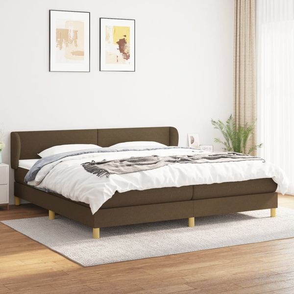 vidaXL Boxspring posteľ s matracom tmavohnedá 200x200 cm látka