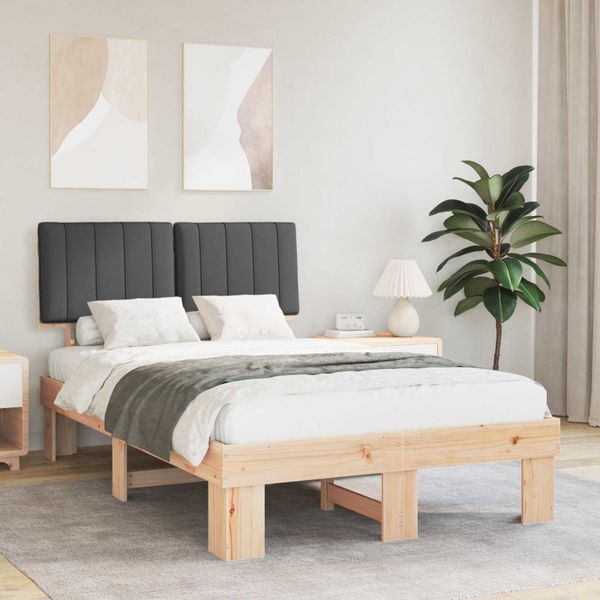 vidaXL Rám postele s čalúneným čelom Tmavo šedá 120 x 190 cm