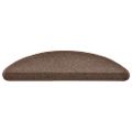 vidaXL Schodové rohože 30 ks 56x17x3 cm kávovo hnedé polkruhové