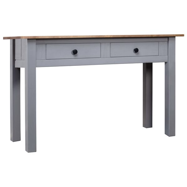 vidaXL Konzolový stôl, sivý 110x40x72cm, borovicový masív Panama Range