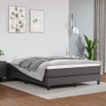 vidaXL Matrac s taštičkovými pružinami stredná tvrdosť sivý 140x190x20 cm umelá koža