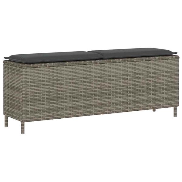 vidaXL záhradná lavička s vankúšom sivá 110x30x40,5 cm polyratan