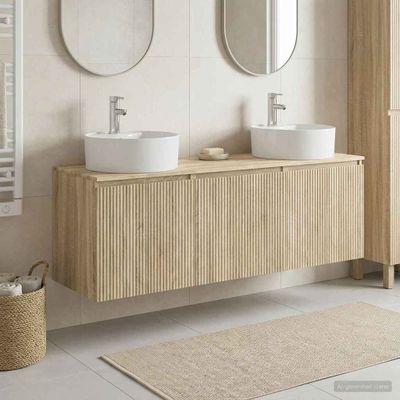 vidaXL Set kabinetov do kúpeľne 3 ks Dub sonoma 49,5 x 44,5 x 65 cm