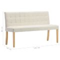 vidaXL Lavička 140 cm, krémová, zamat