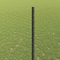 vidaXL Hexagonálny plot s stĺpom 50 x 1,6 m PVC potiahnutá oceľ Sivá