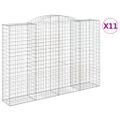 vidaXL Oblúkové gabiónové koše 11 ks 300x50x200/220 cm pozink. železo