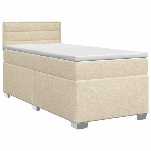 vidaXL Posteľ boxspring s matracom Krémová 90 x 190 cm Látka