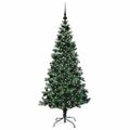 vidaXL Umelý predsvietený vianočný stromček Zelená 180 cm PVC a kov
