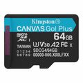 Kingston memory card 64GB microSDXC Canvas Go Plus Gen4 200R A2 U3 Single Pack w/o ADP