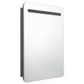 vidaXL LED kúpeľňová zrkadlová skrinka sivá 60x11x80 cm