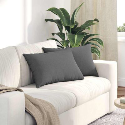 vidaXL Vankúše na pohovku 2 pcs Tmavo šedá 60 x 40 cm látka