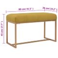 vidaXL Lavička 80 cm horčicová farba zamatová