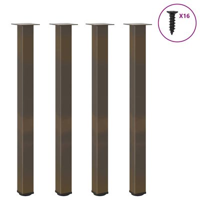vidaXL Nohy barového stola 4 ks, prírodná oceľ, 110 – 112 cm, oceľ
