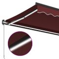 vidaXL Ručne zaťahovacia markíza s LED vínová 500x350 cm