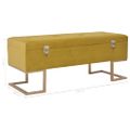 vidaXL Lavica s úložným priestorom 105 cm, horčicová, zamat