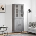 vidaXL Vysoká skrinka sivý dub sonoma 69,5x34x180 cm spracované drevo