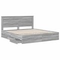 vidaXL Rám postele Sivý Sonoma 200 x 200 cm Inžinierske drevo