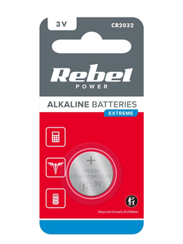 Batéria CR2032 alkalická 1ks REBEL BAT0196, blister Baterie CR2032 alkalická 1ks REBEL BAT0196, blistr