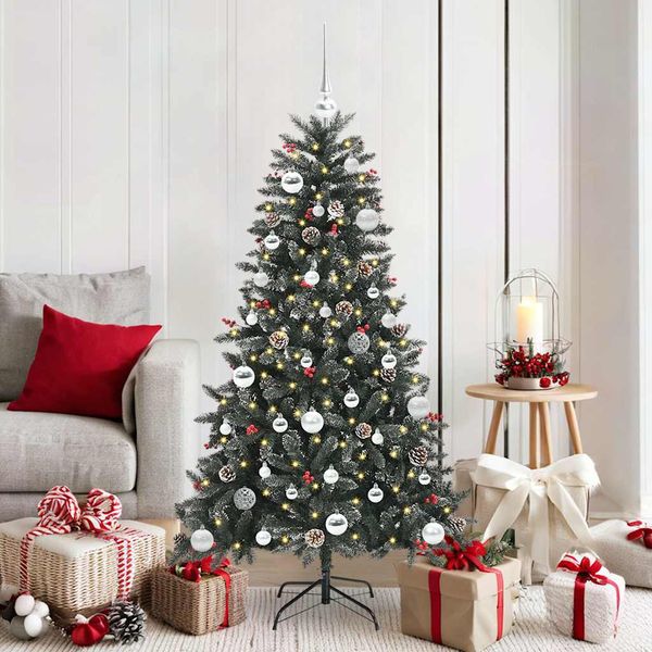 vidaXL Umelý vianočný stromček Zelená 150 cm PVC, plast a oceľ